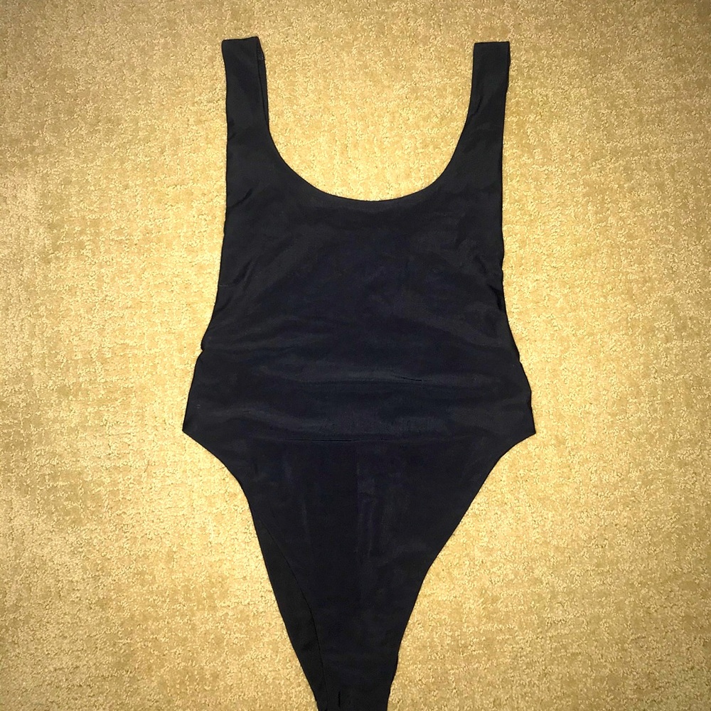 Aerie black open back swimsuit